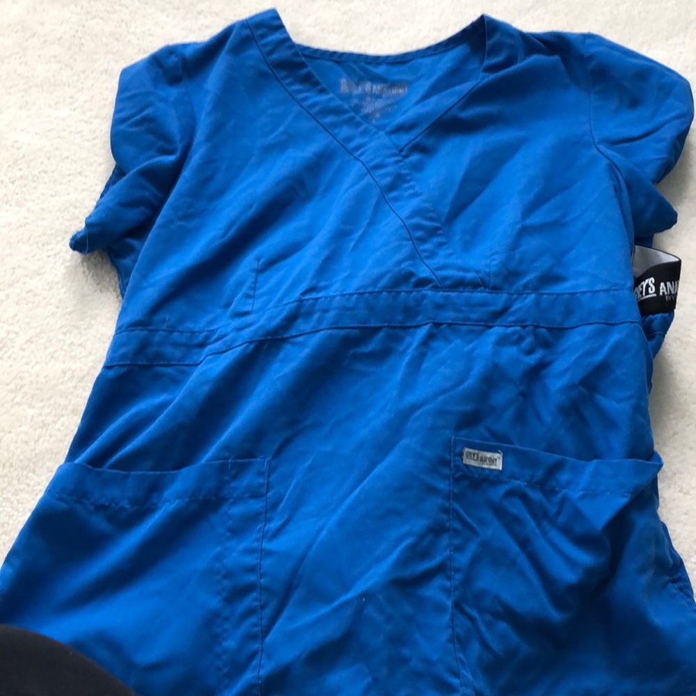 Greys anatomy royal blue scrub top